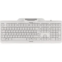Abbildung von CHERRY KC 1000 SC, Deutsches Layout, QWERTZ Tastatur, kabelgebundene Security Tastatur mit integriertem Chipkarten Terminal, Blauer Engel, Weiß Grau