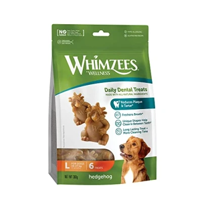 Abbildung von Whimzees Igel Beutel Hundesnacks Dental 6x7,6 cm 6 Stck Gro...