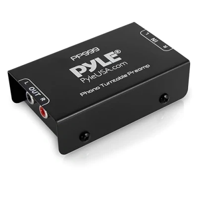 Abbildung von Pyle Vorverstärker für Plattenspieler &amp; Studio Phono Preamp Stereo Verstärker als Zubehör, mit Boxen, Rauschfreie Audio Verstärker, Magnetischer Tonabnehmer kompatibel