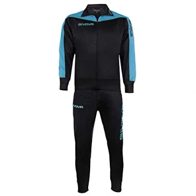 Abbildung von Givova Unisex Rom Roma Triacetat Jumpsuit, schwarz/hellblau, 4XL