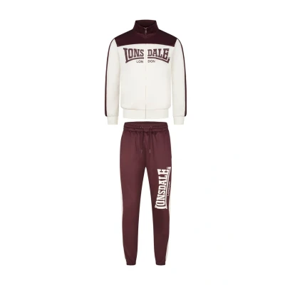Abbildung von Lonsdale Trainingsanzug, Herren, Größe: Medium, Oxblood ecru