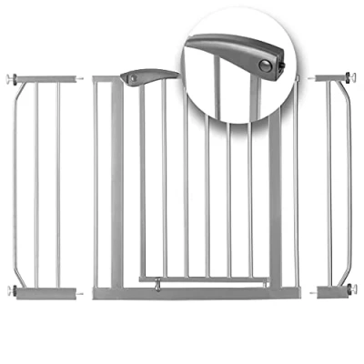 Abbildung von Nukido Treppenschutzgitter Ohne Bohren Türschutzgitter 90 Stop Türgitter Baby Kinder Kindergitter Schutzgitter Breite Verstellbar 75 115 cm Grau x 78