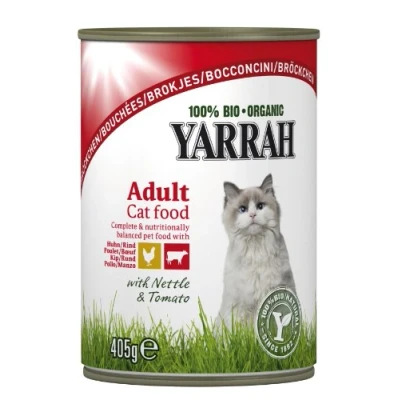 Abbildung von Yarrah Bröckchen Huhn und Rind 405g Bio Katzenfutter, 6er Pack (6 x 0.405 kg)