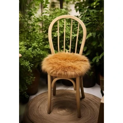 Abbildung von Lammfell Sitzkissen Ø 40 cm Coburger Fuchsschaf