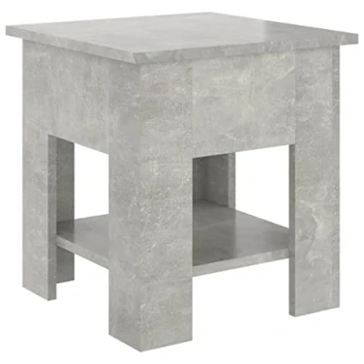 Abbildung von vidaXL Couchtisch mit Ablage Beistelltisch Wohnzimmertisch Kaffeetisch Sofatisch Teetisch Tisch Wohnzimmer Betongrau 40x40x42cm Holzwerkstoff