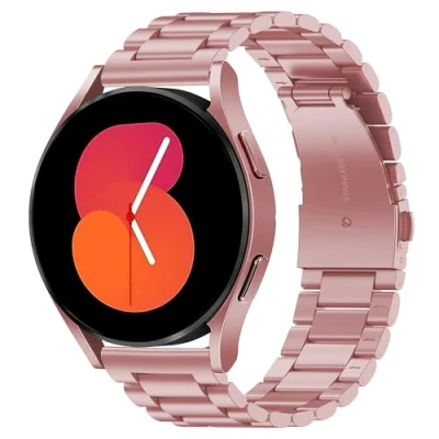 Abbildung von SUNDAREE Kompatibel mit Armband Samsung Galaxy FE 40MM/Watch 5 4 40MM/Active 2 40MM/Garmin Venu/TicWatch E3/AMAZFIT GTR MINI,20MM Rosa Damen Frauen Metall Edelstahl Ersatz Uhrenarmband Band