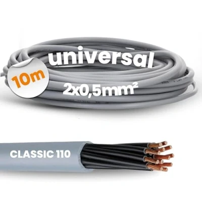 Abbildung von 10 Meter Lapp 1119752 Ölflex Classic 110 PVC Steuerleitung 2x0,5 mm² ohne grün gelben Schutzleiter I Steuerkabel 2 adrig Kabel