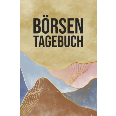 Abbildung von Börsen Tagebuch: Börsenbuch mit vorgedruckten Seiten zu Aktien, ETFs, Sparplänen und Brokern