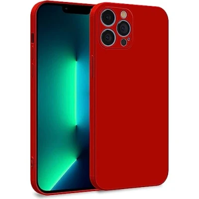 Abbildung von MyGadget Hülle kompatibel mit iPhone 13 Pro Max Zweilagige Handyhülle Kameraschutz Cover Innenfutter &amp; Silikon außen Rot