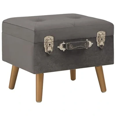 Abbildung von vidaXL Hocker mit Stauraum Sitztruhe Polsterhocker Sitzhocker Sitzbank Aufbewahrungsbox Truhe Truhenbank Ottomane Fußhocker Schemel 40cm Grau Samt