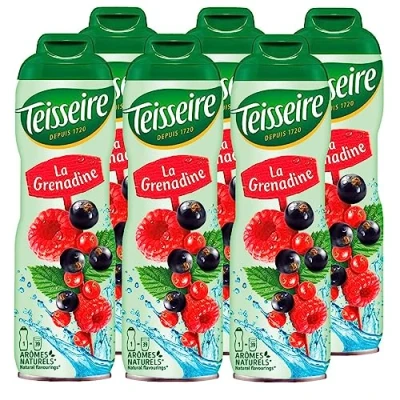 Abbildung von Teisseire Getränke Sirup Grenadine 600ml der genauso schmeckt wie die Frucht (6er Pack)