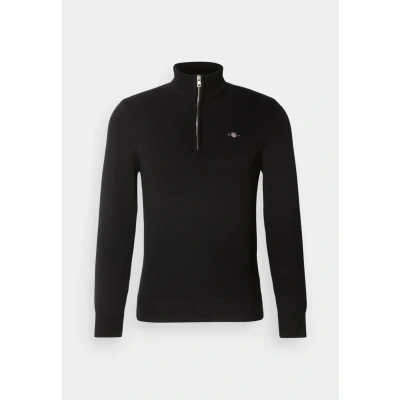 Abbildung von GANT Casual HALF ZIP Strickpullover, Herren, Größe: XXL, Black
