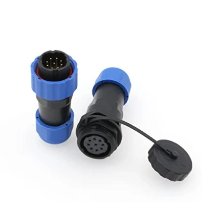 Abbildung von ZBLZGP SD20 Waterproof Connector IP68 Circular LED Power Cable Plug Socket Wire Electric Panel Mount Solder (Direct Plug, 9 Pin)