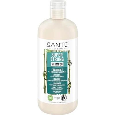 Abbildung von SANTE Naturkosmetik Super Strong Shampoo Bio Bambus Extrakt + 3 Fach Protein Komplex, veganes Pflegeshampoo mit natürlichen Inhaltsstoffen, stärkt kraftloses und schwaches Haar, 500 ml