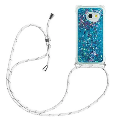 Abbildung von HongMan Handykette Hülle für Samsung Galaxy A5 2017,Quicksand Glitzer mit Band,Silikon Handyhülle Kordel Umhängenband,Schnur Treibsand Case zum Umhängen,für 2017