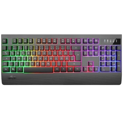 Abbildung von Rii Gaming Tastatur Kabellos, Keyboard mit RGB, Kabellose QWERTZ, Wireless ist 2.4GHz Verbindung, Funktastatur 1800mA Aufladbarer Akku