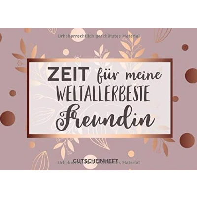 Abbildung von Gutscheinheft Freundin: Personalisiertes Gutscheinbuch Freundin 50 Gutscheinen zum einlösen: 25 vorgefertigt + selber Ausfüllen und ... Geburtstag, Weihnachten oder Jahrestag