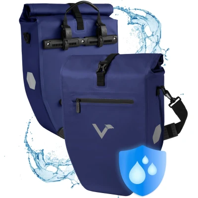 Abbildung von Fahrradtasche 2er Set Gepäckträgertasche wasserdicht &amp; reflektierend 20L Basic