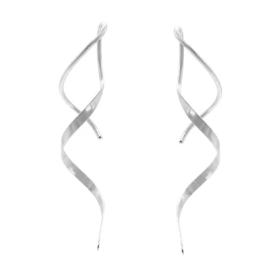 Abbildung von Heideman Ohrringe Rufus Damen aus hochwertigem Edelstahl silber gold rosegold schwarz farbend poliert Ohrstecker zum Einfädeln für Frauen 4,5cm lang