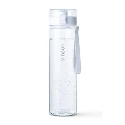 Abbildung von Vinsun Trinkflasche 1L, Kohlensäure geeignet, auslaufsicher Transparent, BPA frei, Geruchs und Geschmacksneutral, Kohlensäure,