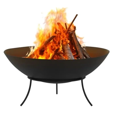 Abbildung von ECD Germany Feuerschale Feuerstelle aus Stahl mit Dreibein Gestell für Grillabend, BBQ Camping Outdoor Feuertonne Lagerfeuer Gartenfeuer Garten