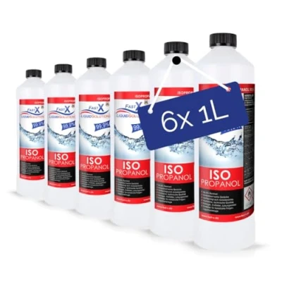 Abbildung von Isopropanol 2 Propanol Isopropylalkohol 99,9% Reiniger 6x1 Liter Bundle Hochprozentiger IPA Reinigungsalkohol für Haushalt &amp; Elektronik Made in Germany (6x1 Liter)