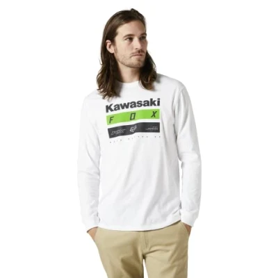 Abbildung von Fox Racing Herren Langärmliges Premium T shirt Kawasaki Stripes Shirt, Optic White, S EU