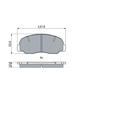 Abbildung von BOSCH 0 986 494 944 Bremsbelagsatz Low Metallic DAIHATSU: Feroza Soft Top, Hard Rocky SUV