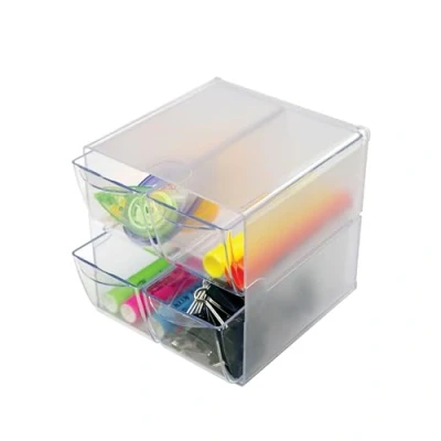 Abbildung von deflecto OrganiserSystem glasklar 4 Schubladen B152xH181xT152m