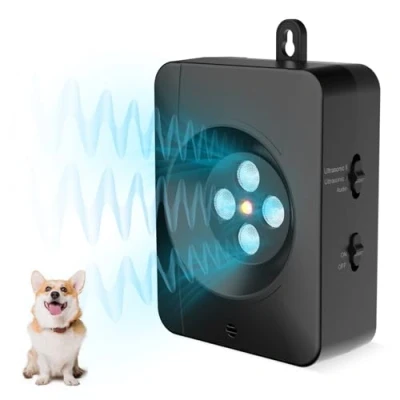Abbildung von Antibell für Hunde, 3 Modi Ultraschall Gerät, 55 Fuß Stopp Hundebell IPX4 wasserdichtes Anti Bell Mittel Hunde das Training Großer Kleiner im Freien Innenbereich