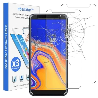 Abbildung von ebestStar kompatibel mit Samsung Galaxy J6+ Panzer Schutz Glas (x3 Stück) SM J610F (2018) Schutzfolie, 9H gehärte Schutzglas, HD Displayschutz, Ultrabeständig