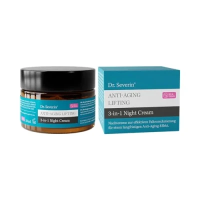 Abbildung von Dr. Severin Anti Aging Lifting 3 in 1 Night Cream 50 ml I Gesichtscreme mit Hyaluronsäure, Squalane, Vitamin E, Macadamia Öl Straffende Nachtcreme Auch für Augenpartie, Hals und Dekolleté