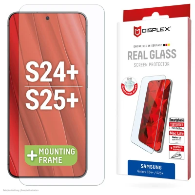 Abbildung von DISPLEX Panzerglas 2D/ Clear (10H) für Samsung Galaxy S24+ Eco Montagerahmen, Tempered Glas, kratzer resistente Schutzfolie, hüllenfreundlich