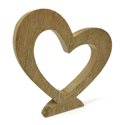 Abbildung von DARO DEKO Holz Herz stehend 15cm Natur braun