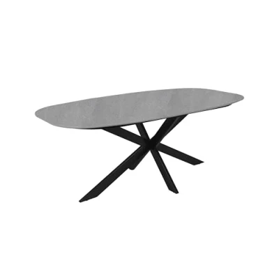 Abbildung von byLIVING Esstisch &quot;Oval&quot;, in Bootsform, Tischplatte Naturstein Optik grau, Breite 200 cm