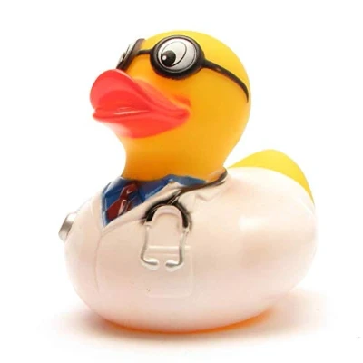 Abbildung von Duckshop I Badeente Quietscheente Ente Arzt L: 7,5 cm inkl. Badeenten Schlüsselanhänger