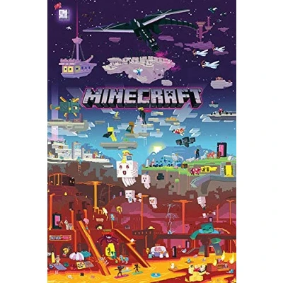 Abbildung von Close Up Minecraft Poster World Beyond (61cm x 91,5cm) + weiÃŸe Geschenkverpackung. Verschenkfertig!