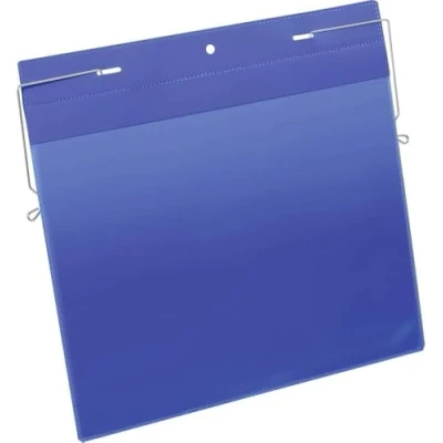 Abbildung von Durable Drahtbügeltasche (A4 quer) Packung à 50 Stück blau, 175407