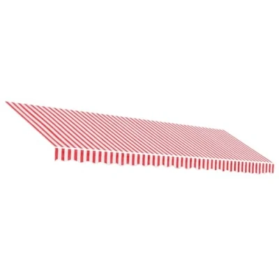 Abbildung von vidaXL Markisenbespannung, Markisenstoff UV beständig, Markisentuch Wasserabweisend, Ersatzstoff Markisen Zubehör, Rot Weiß Gestreift 5x3m