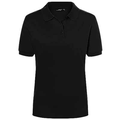 Abbildung von James &amp; Nicholson Damenpolo Classic Feines Piqué Poloshirt mit gestrickten Bündchen Farbe: Black Grösse: L