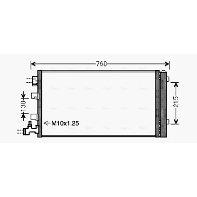 Abbildung von PRASCO RTA5449D Klimakondensator mit Trockner 15,6 10,2 Aluminium 640 R 134a RENAULT: Megane 3 Grandtour, Schrägheck, GRAND SCENIC