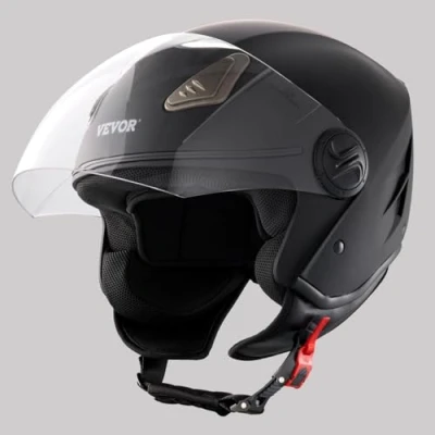 Abbildung von VEVOR 3/4 Gesicht Motorrad Motocross Motorradhelm Helm 61cm Schwarz Größe XL