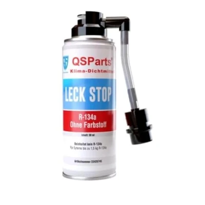Abbildung von QSParts Klima Dichtmittel Klimaanlage Kfz Leckstopp R134a 30ml mit Füllschlauch + Adapter