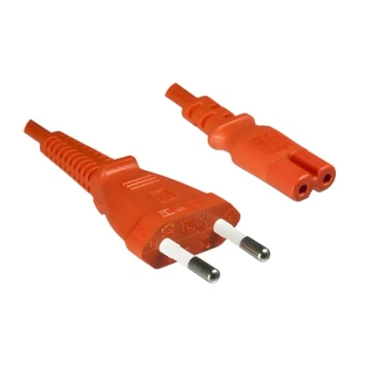 Abbildung von DINIC Stromkabel, Netzkabel Euro Stecker auf C7, 2 pin 8 (1,80m, 1 Stück, orange)