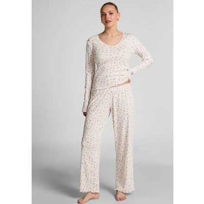 Abbildung von Hunkemöller Gerippte Pyjamahose Weiß
