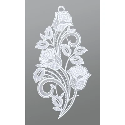 Abbildung von Plauener Spitze® Fensterbild Rosenranke, HxB 34x22cm
