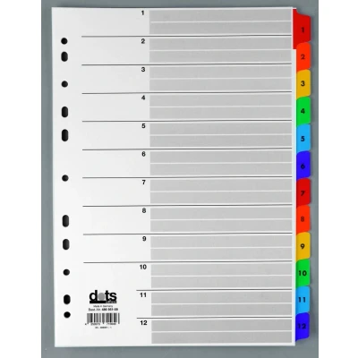 Abbildung von dots Ordnerregister Vollformat 1 12 DIN A4