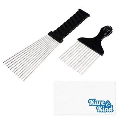 Abbildung von Kare &amp; Kind 2 St. Metall Haar Kämme Afro Für Männer und Frauen Einfacher Griff das Haarstyling alle Haartypen