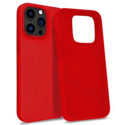 Abbildung von MyGadget Hülle kompatibel mit iPhone 14 Pro Gummierte Handyhülle [ 3 Layer Struktur ] Schutzhülle Soft Inlay &amp; Hardcase Cover außen Rot