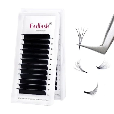 Abbildung von Volumen Wimpern 0.07 Stärke DD Curl 14mm Selbstfächernde Easy Fan Lashes Volumentechnik Wimpernverlängerung Extensions(0.07mm 14)